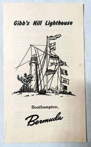 Gibb's Hill Lighthouse Southampton Bermuda Brochure 1960's - TulipStuff