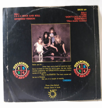 Girlschool 1-2-3-4 Rock And Roll NWOBH Metal 12 inch Vinyl EP 1983 - TulipStuff