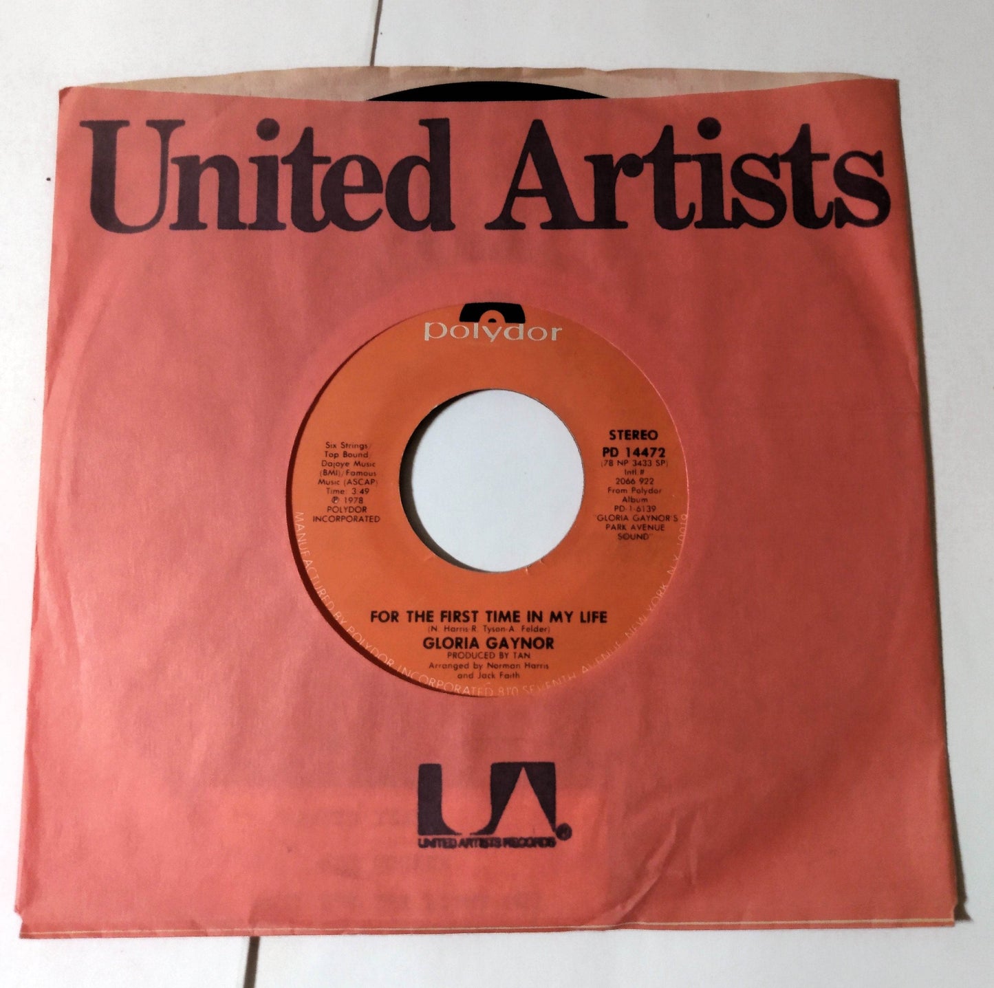 Gloria Gaynor This Love / For The First Time In My Life Disco 7" Vinyl 1978 - TulipStuff