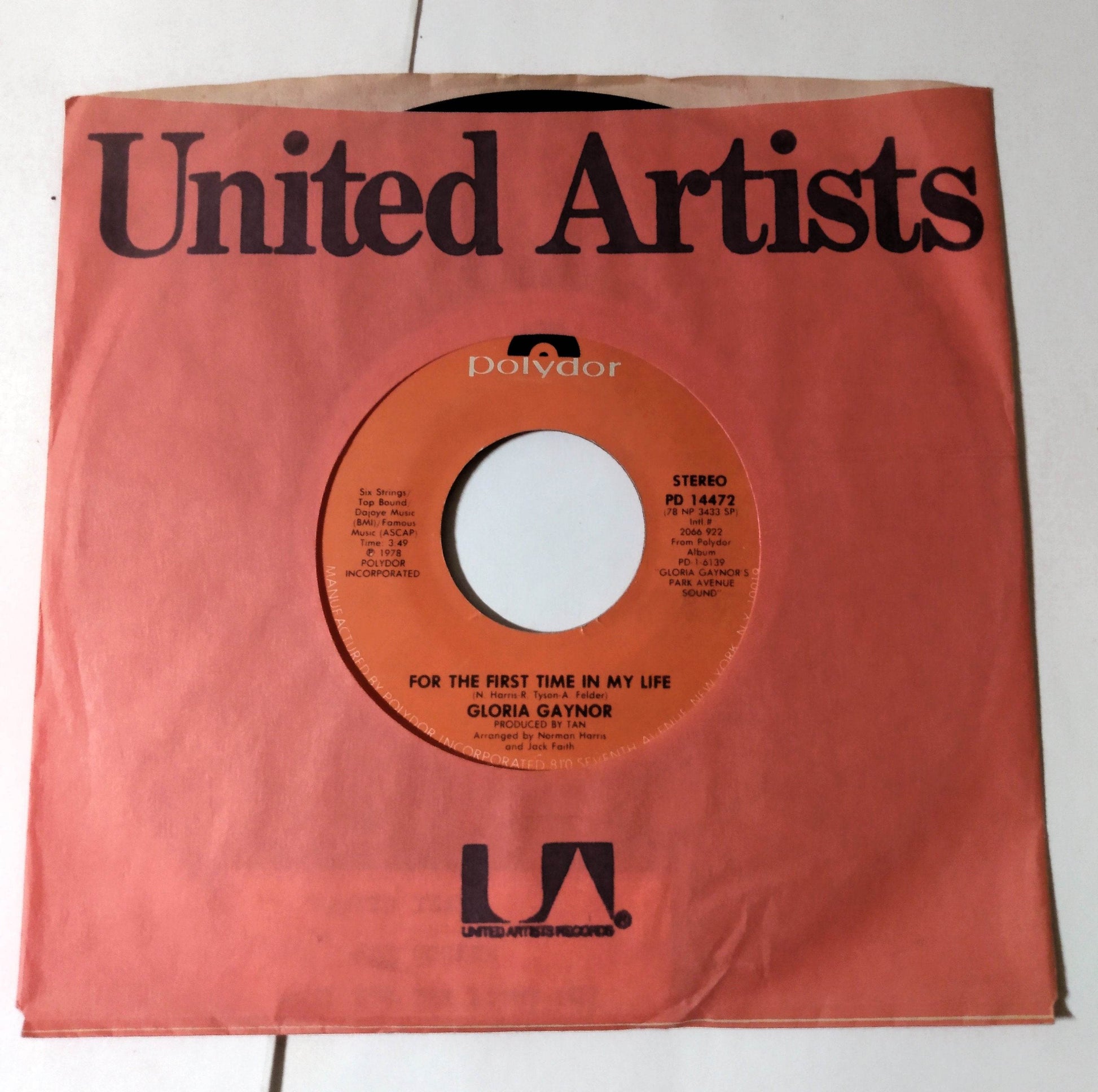 Gloria Gaynor This Love / For The First Time In My Life Disco 7" Vinyl 1978 - TulipStuff