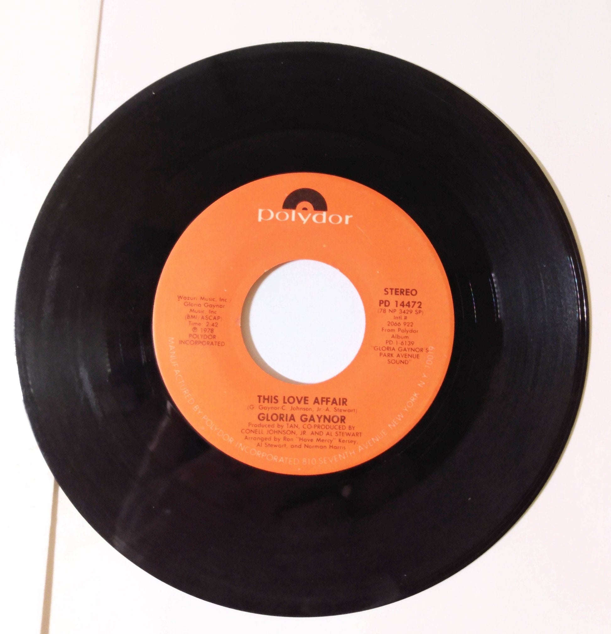 Gloria Gaynor This Love / For The First Time In My Life Disco 7" Vinyl 1978 - TulipStuff