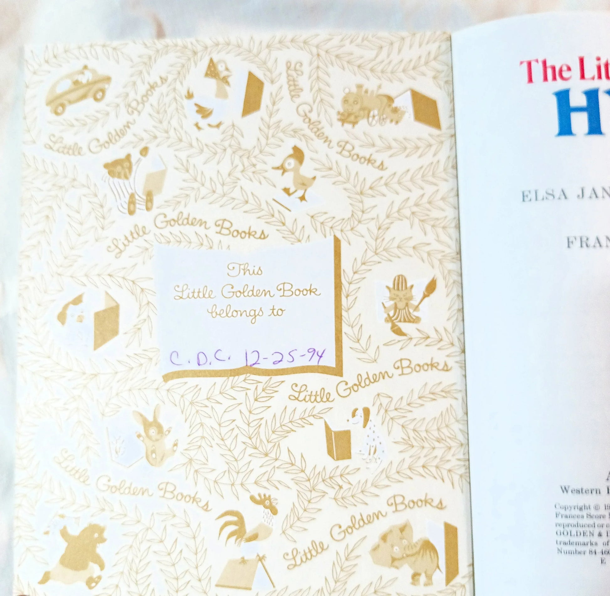 The Little Golden Book Of Hymns Frances Score Mitchell 1985 - TulipStuff