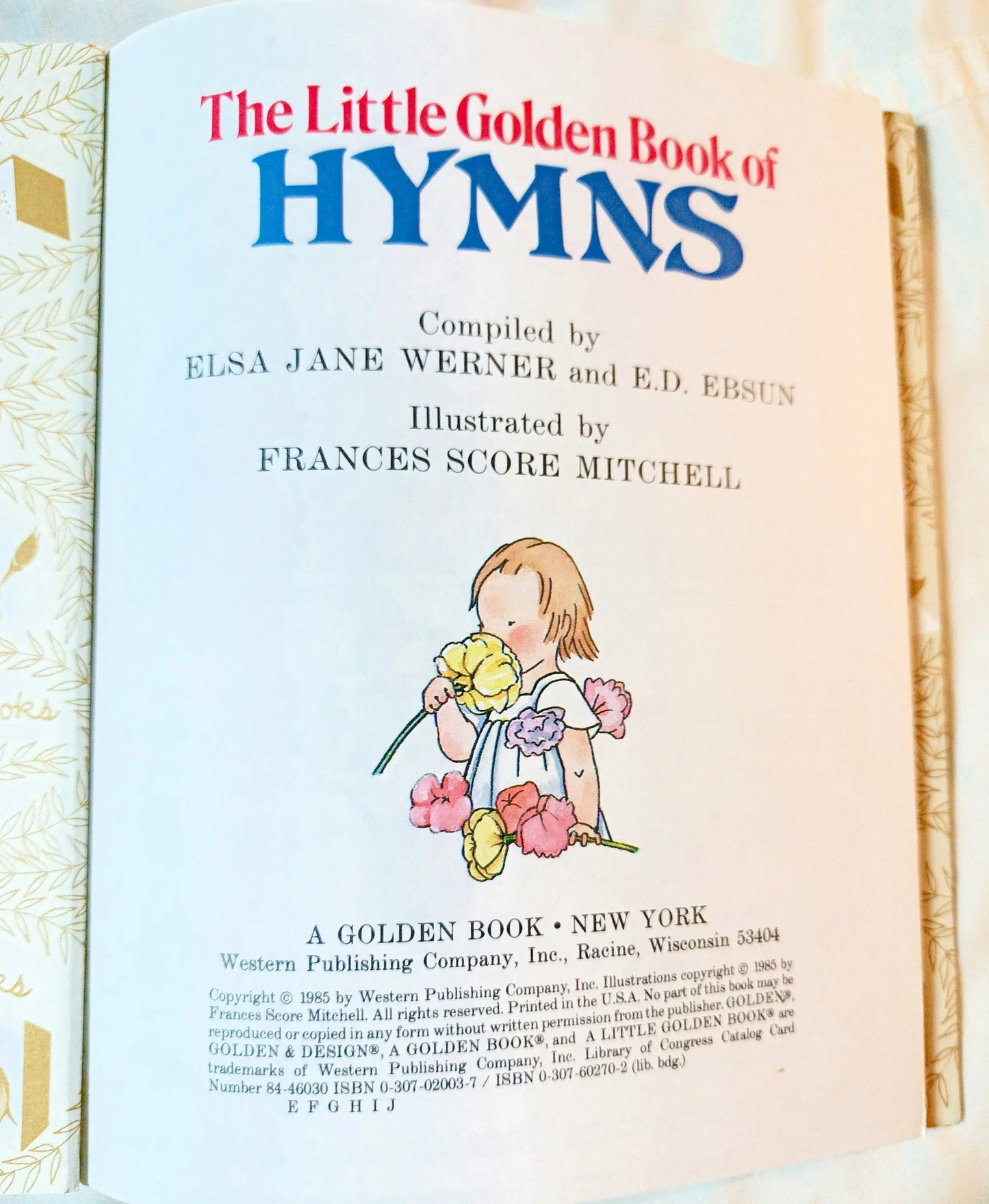 The Little Golden Book Of Hymns Frances Score Mitchell 1985 - TulipStuff