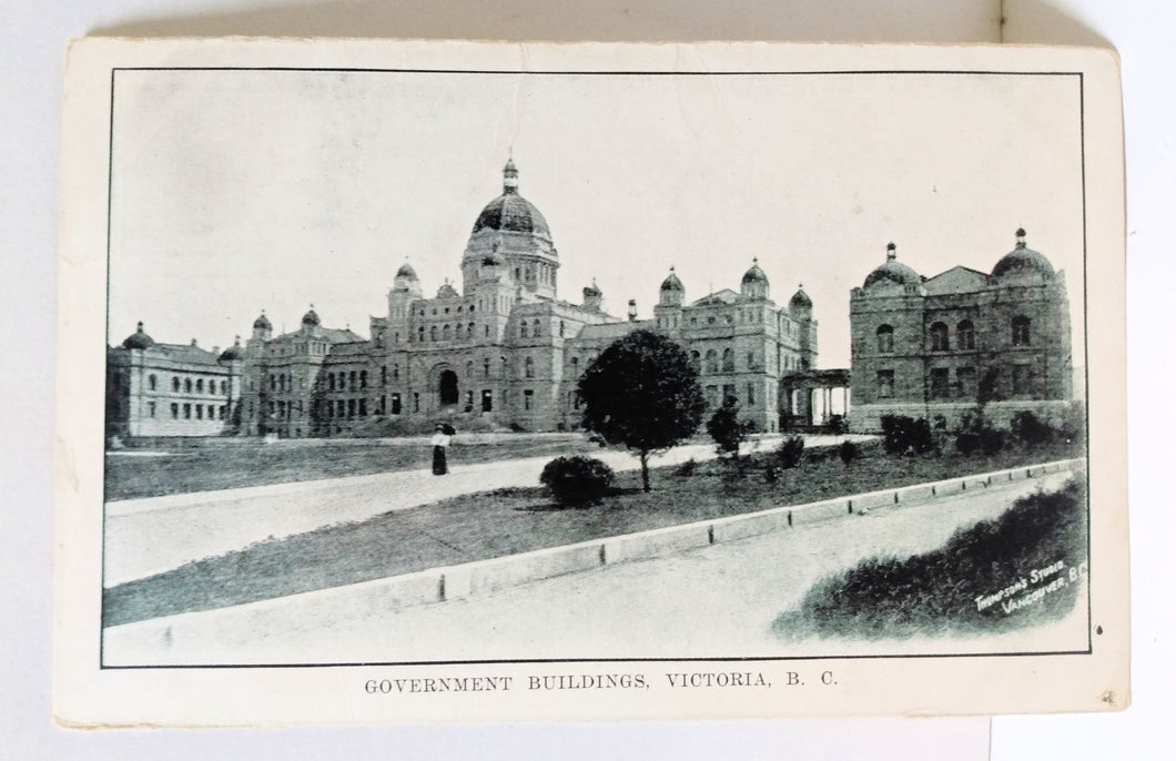Government Buildings Victoria British Columbia Canada Postcard 1910's - TulipStuff