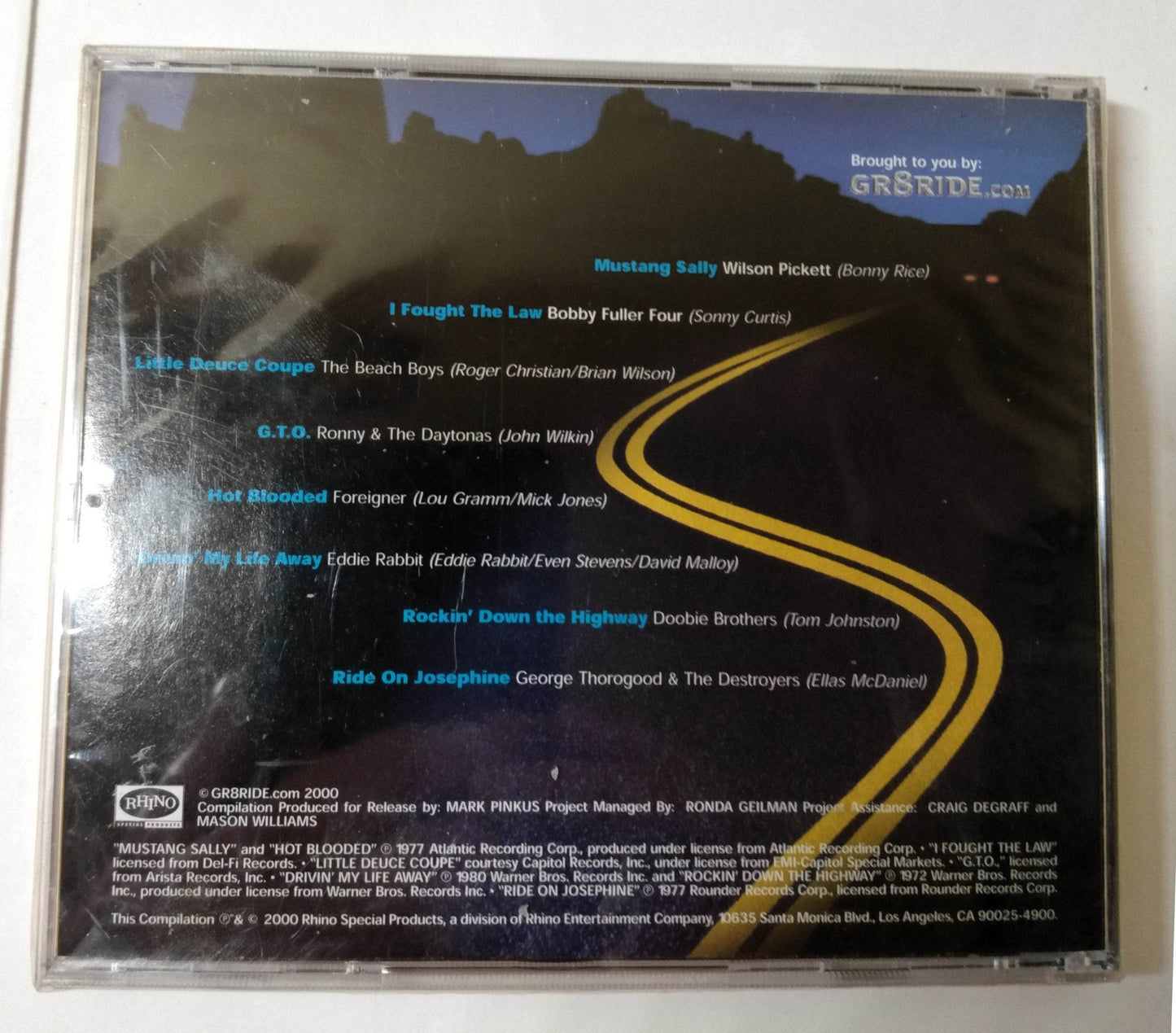 GR8Tunes Volume 1 GR8Ride Car Buffs Rock Album CD Rhino 2000 - TulipStuff