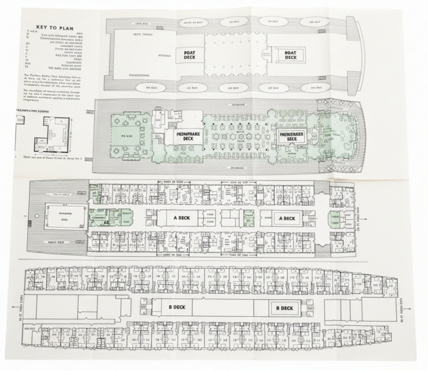 Grace Line Santa Rosa Santa Paula Caribbean Cruises Deck Plans 1952 - TulipStuff
