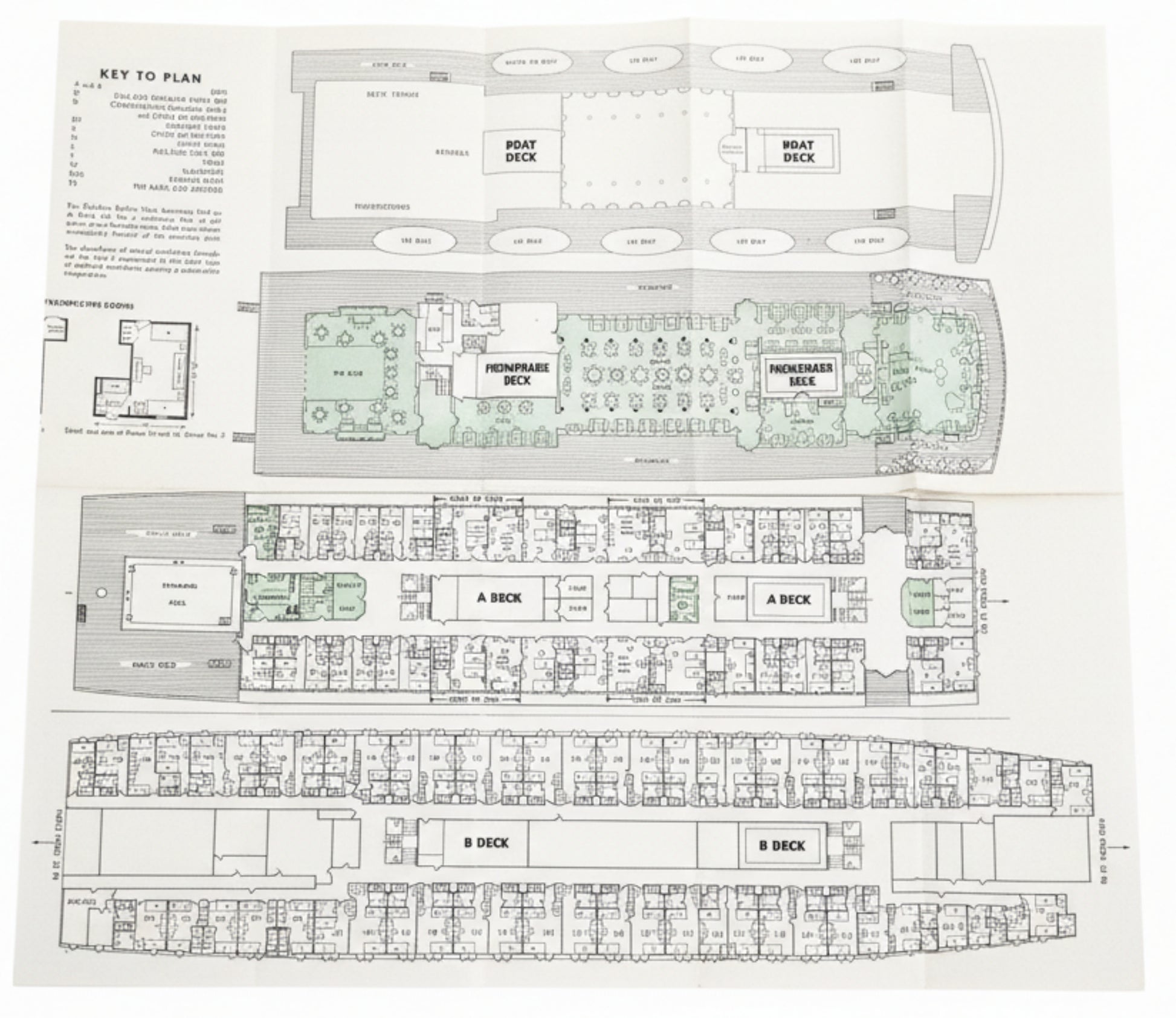 Grace Line Santa Rosa Santa Paula Caribbean Cruises Deck Plans 1952 - TulipStuff