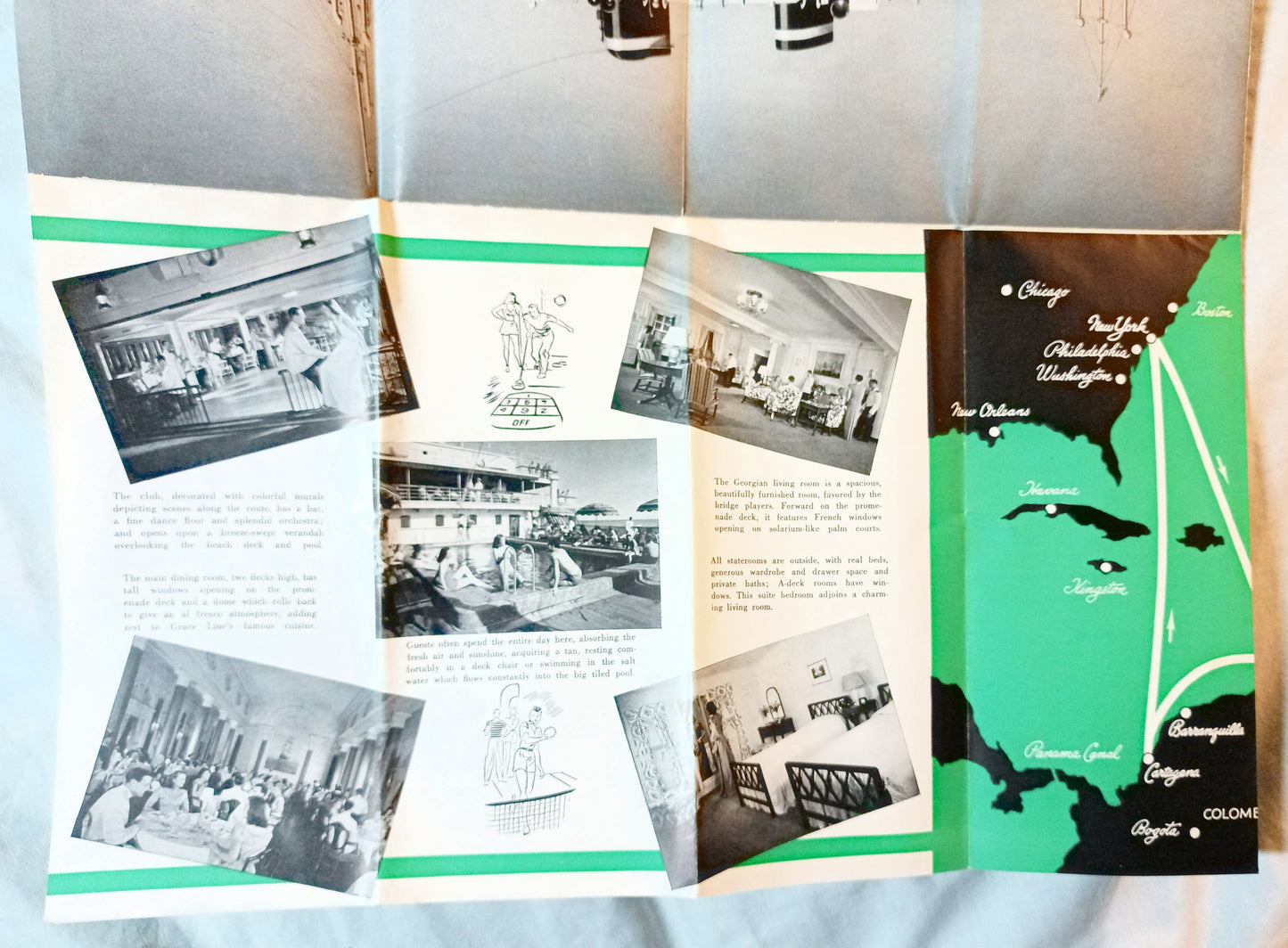 Grace Line Santa Rosa Santa Paula Caribbean Cruises Deck Plans 1952 - TulipStuff