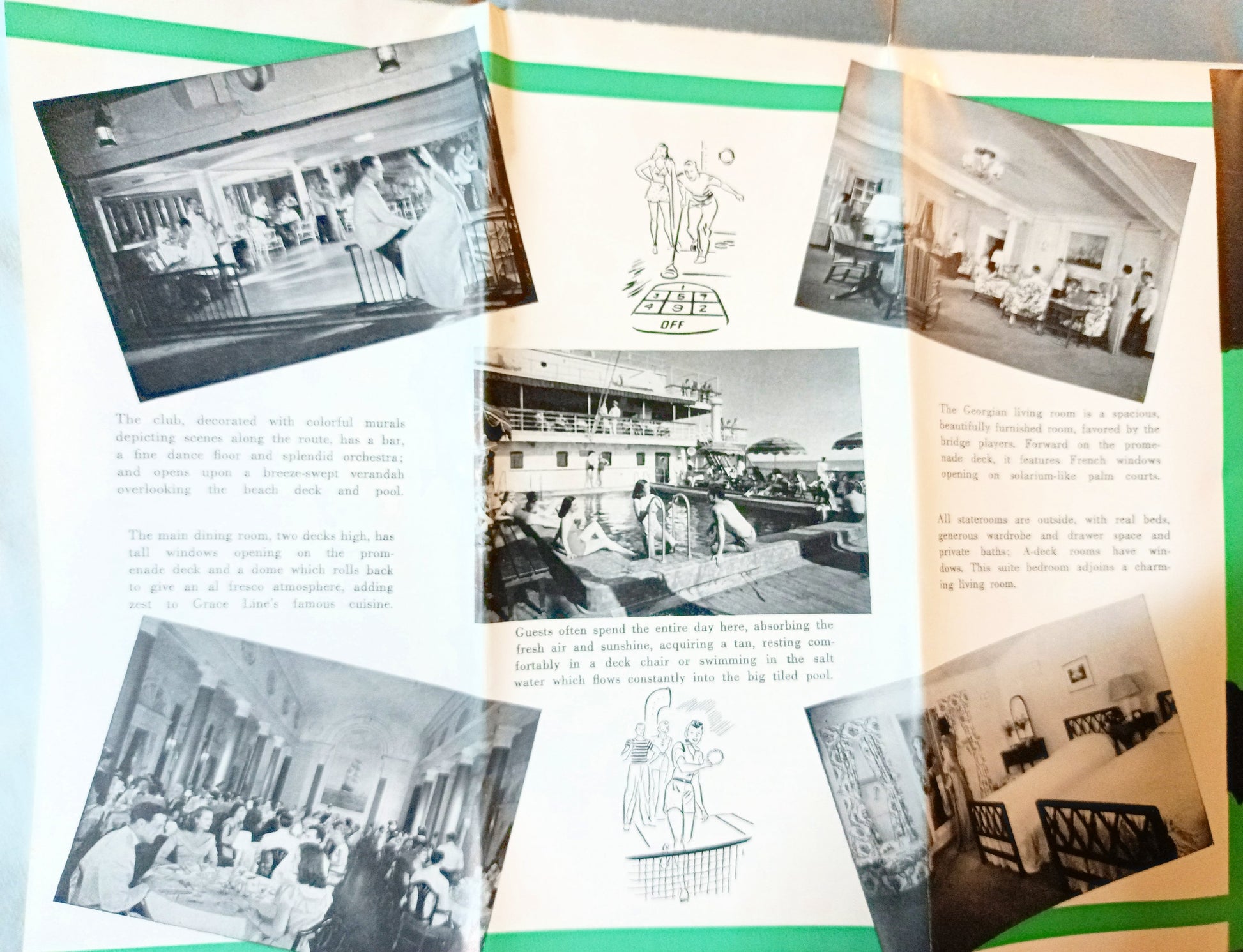 Grace Line Santa Rosa Santa Paula Caribbean Cruises Deck Plans 1952 - TulipStuff