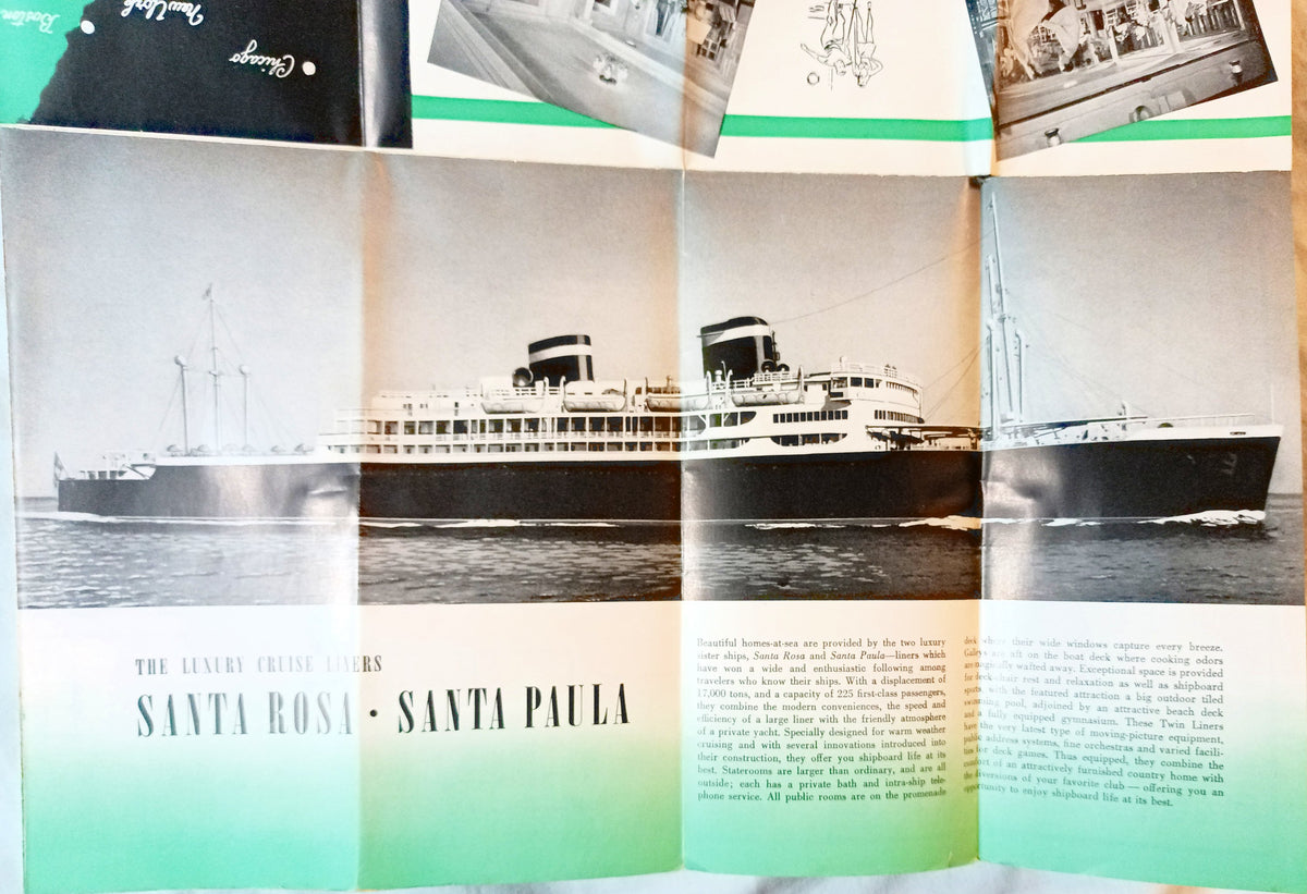 Grace Line Santa Rosa Santa Paula Caribbean Cruises Deck Plans 1952 ...