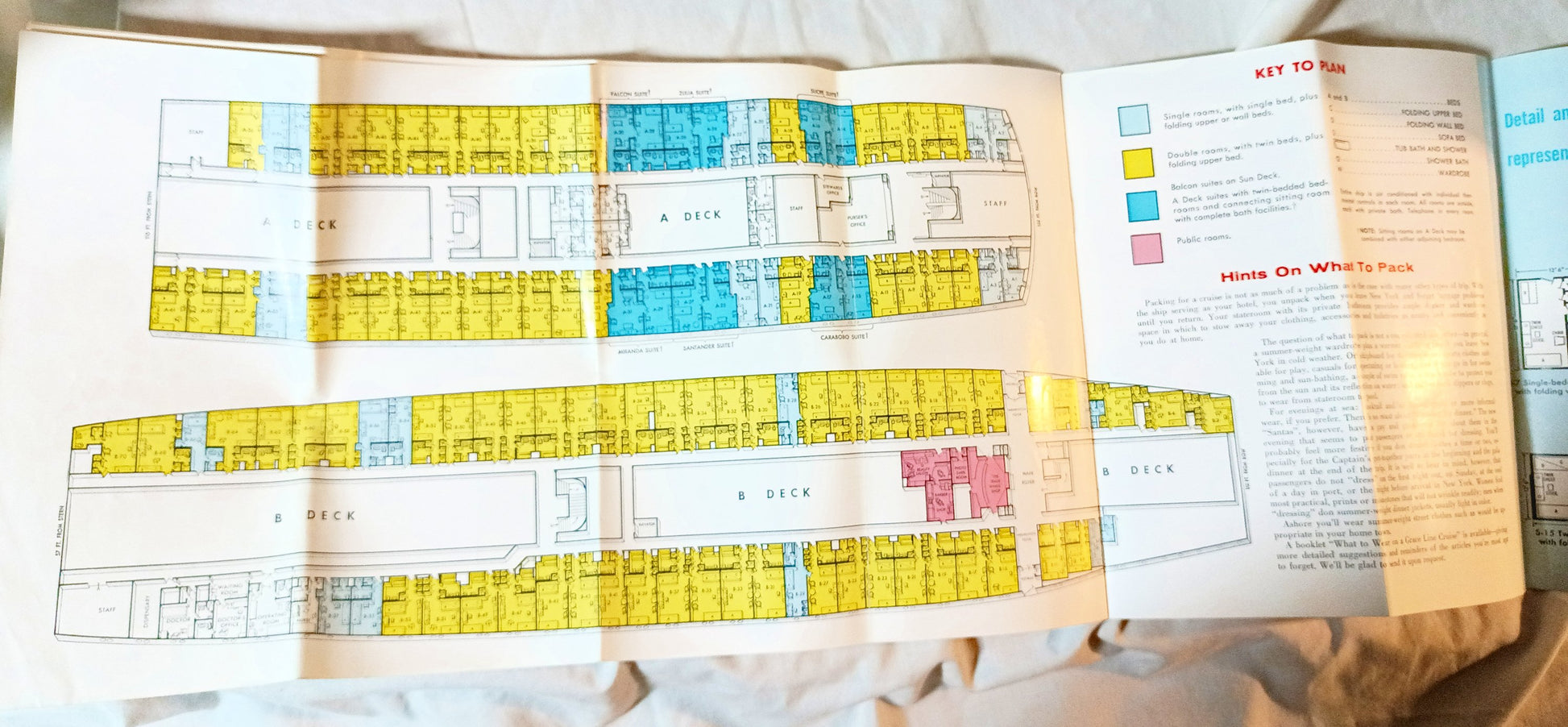 Grace Line Santa Rosa Santa Paula Caribbean Cruises Deck Plans 1960 - TulipStuff