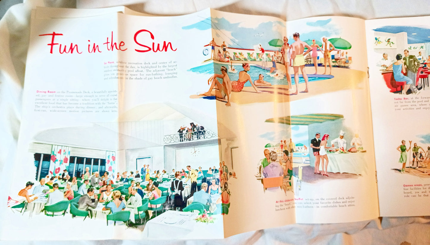 Grace Line Santa Rosa Santa Paula Caribbean Cruises Deck Plans 1960 - TulipStuff