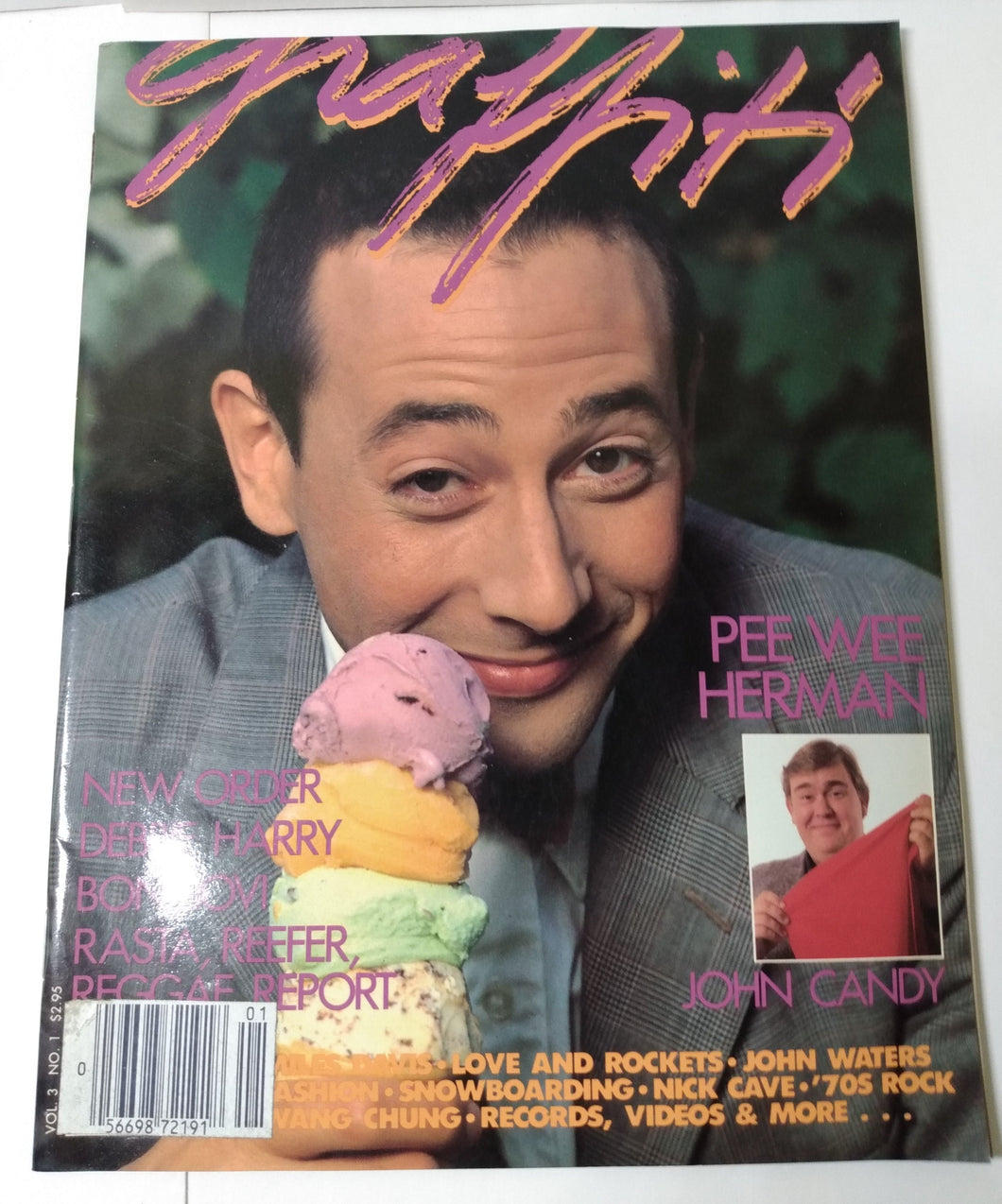 Graffiti Magazine January 1987 Pee Wee Herman John Candy Debbie Harry - TulipStuff