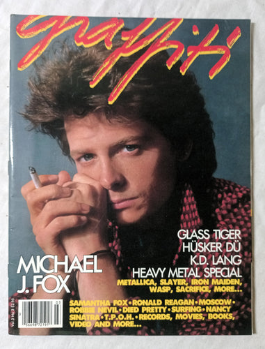 Graffiti Magazine March 1987 Michael J Fox KD Lang Heavy Metal Canada - TulipStuff