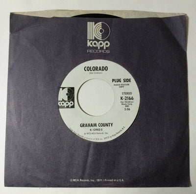 Graham County Colorado / Rocky Road  Country Rock 7" Vinyl Kapp Promo 1972 - TulipStuff