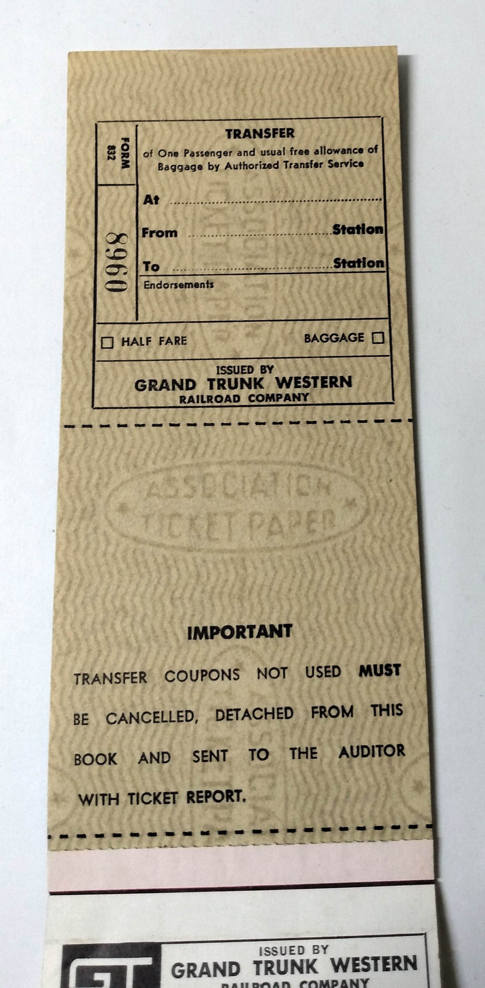 Grand Trunk Railroad Car Ferry Ticket Booklet Muskegon Milwaukee 1971 - TulipStuff