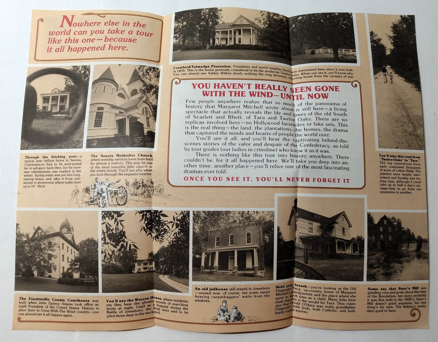 Gray Line Gone With The Wind Bus Tour Atlanta Georgia 1970's Brochure - TulipStuff