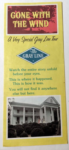 Gray Line Gone With The Wind Bus Tour Atlanta Georgia 1970's Brochure - TulipStuff