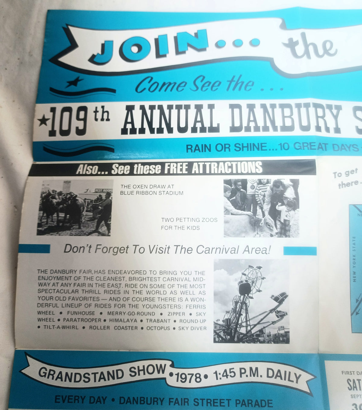 Great Danbury State Fair 109th Annual Sept 30th-Oct 9th 1978 Connecticut - TulipStuff
