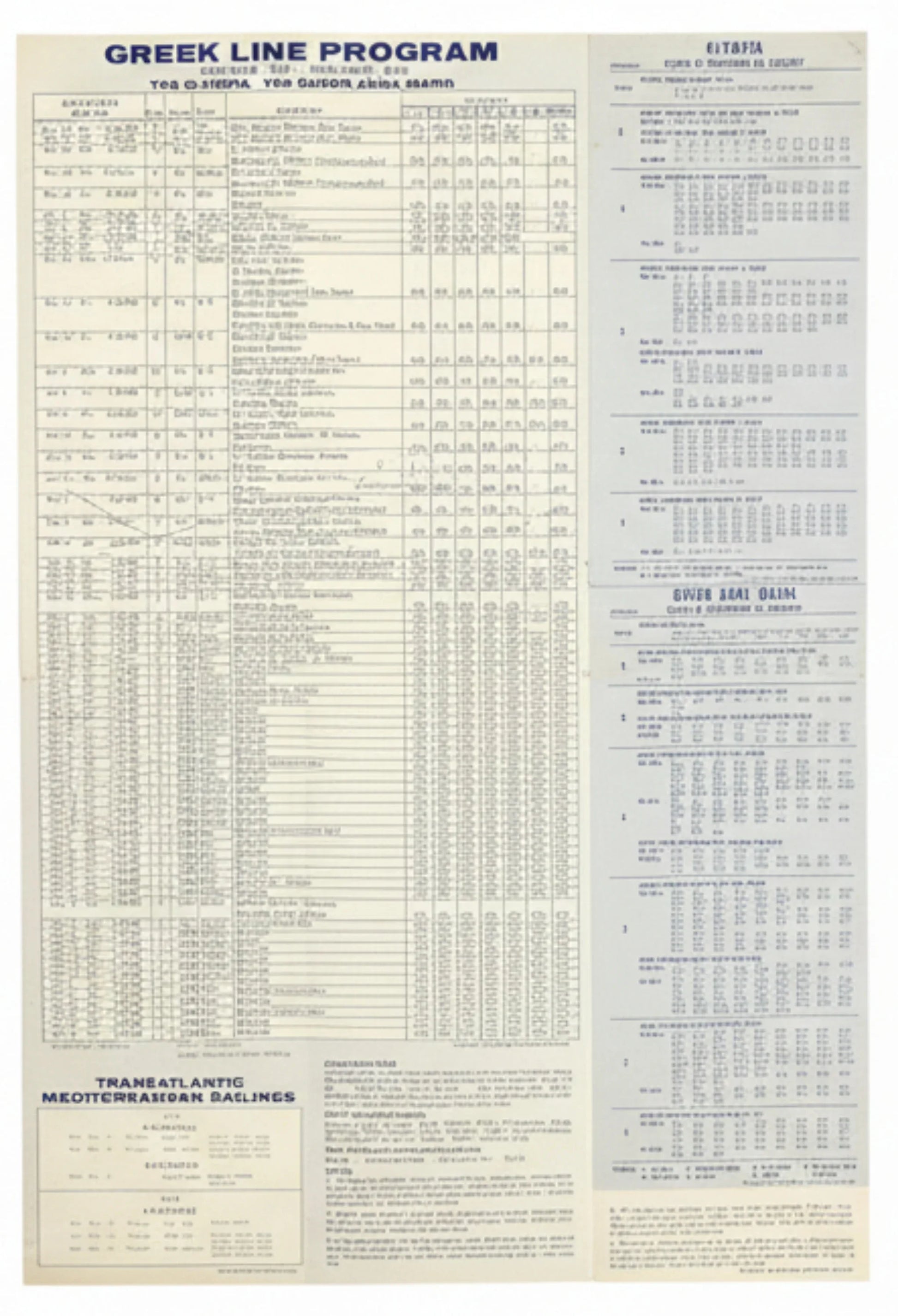 Greek Line Cruises 1973-74 TSS Queen Anna Maria TSS Olympia Brochure - TulipStuff