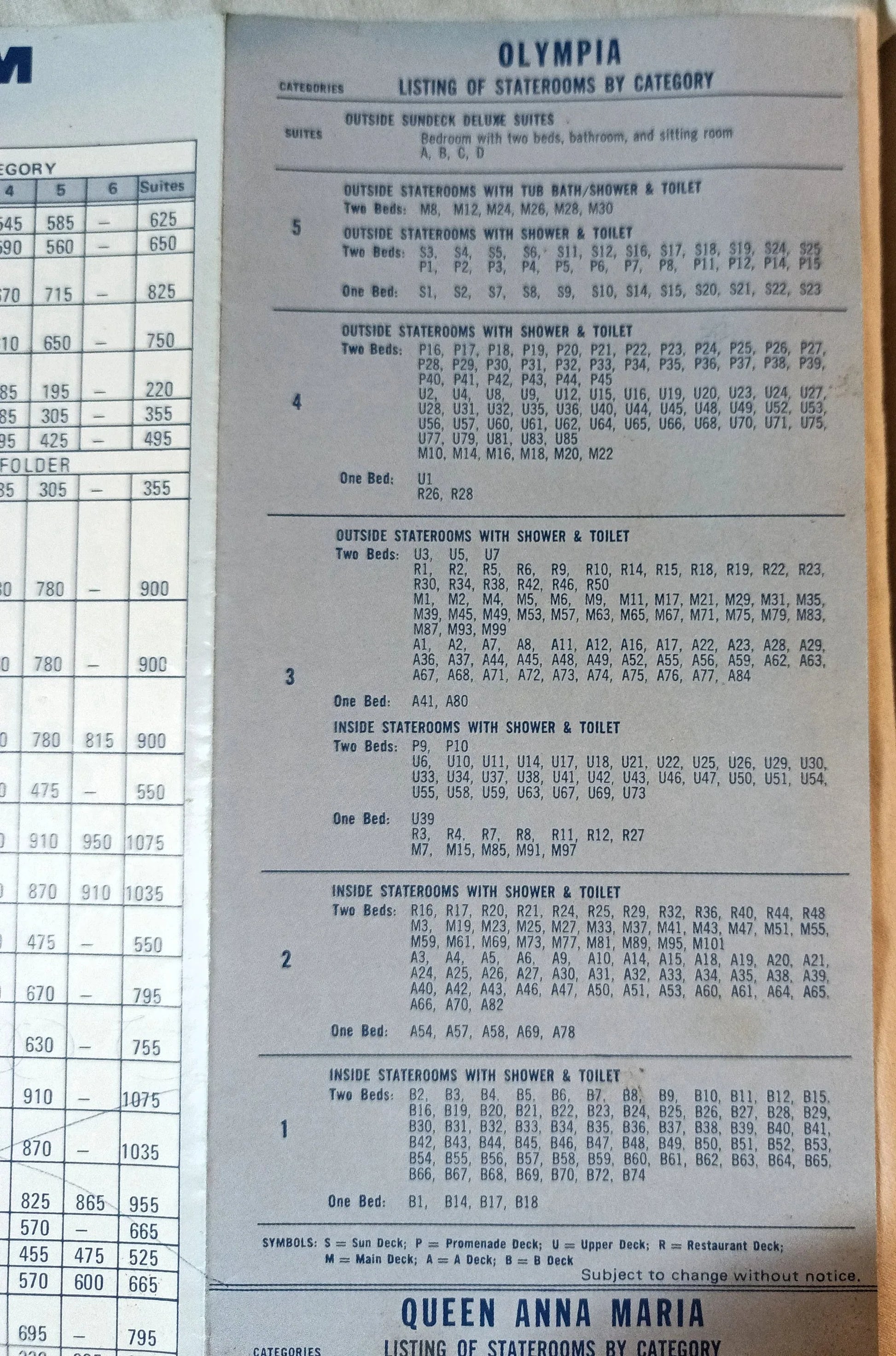 Greek Line Cruises 1973-74 TSS Queen Anna Maria TSS Olympia Brochure - TulipStuff