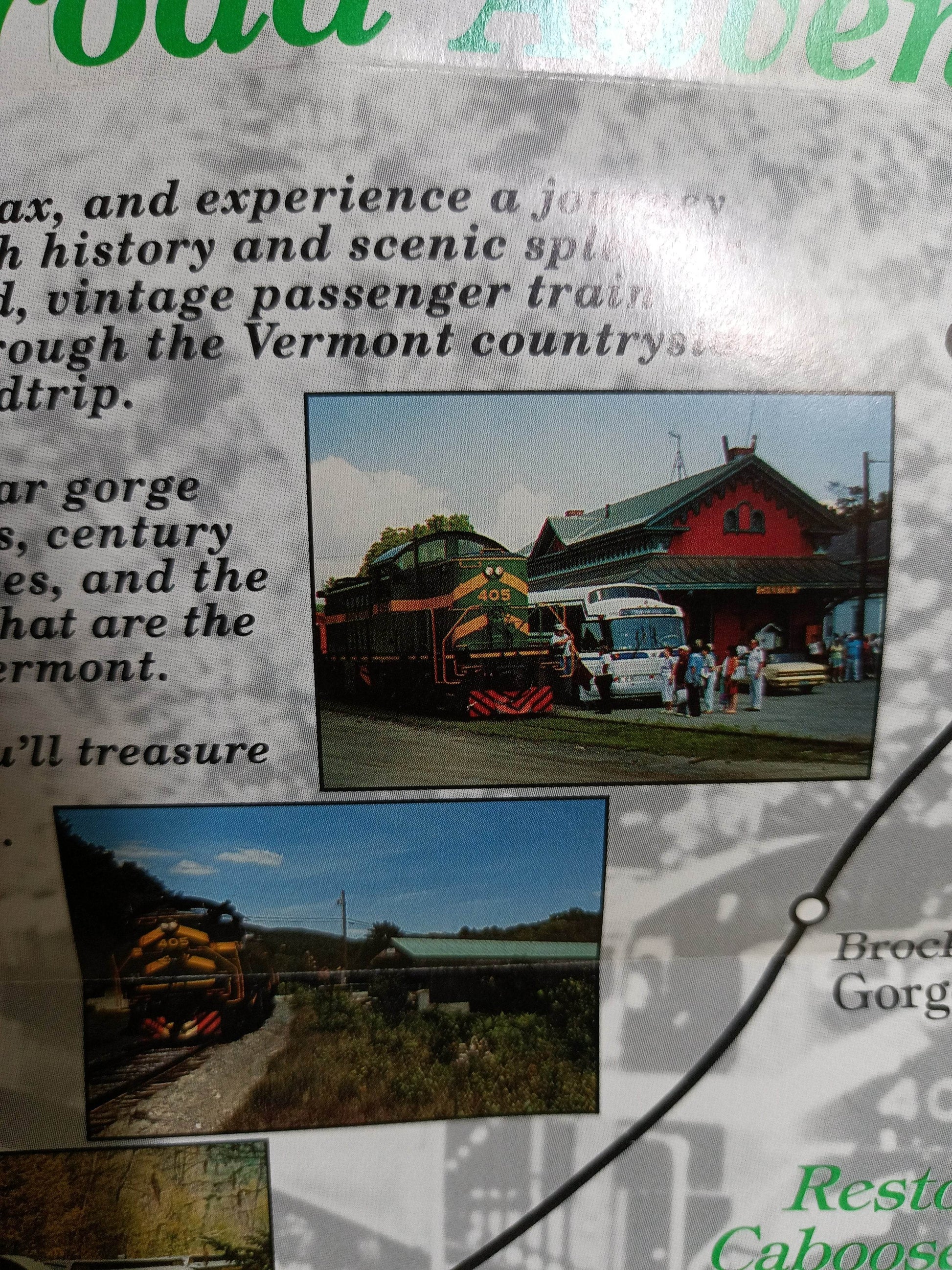 Green Mountain Flyer 1996 Railroad Schedule Bellows Falls Vermont - TulipStuff