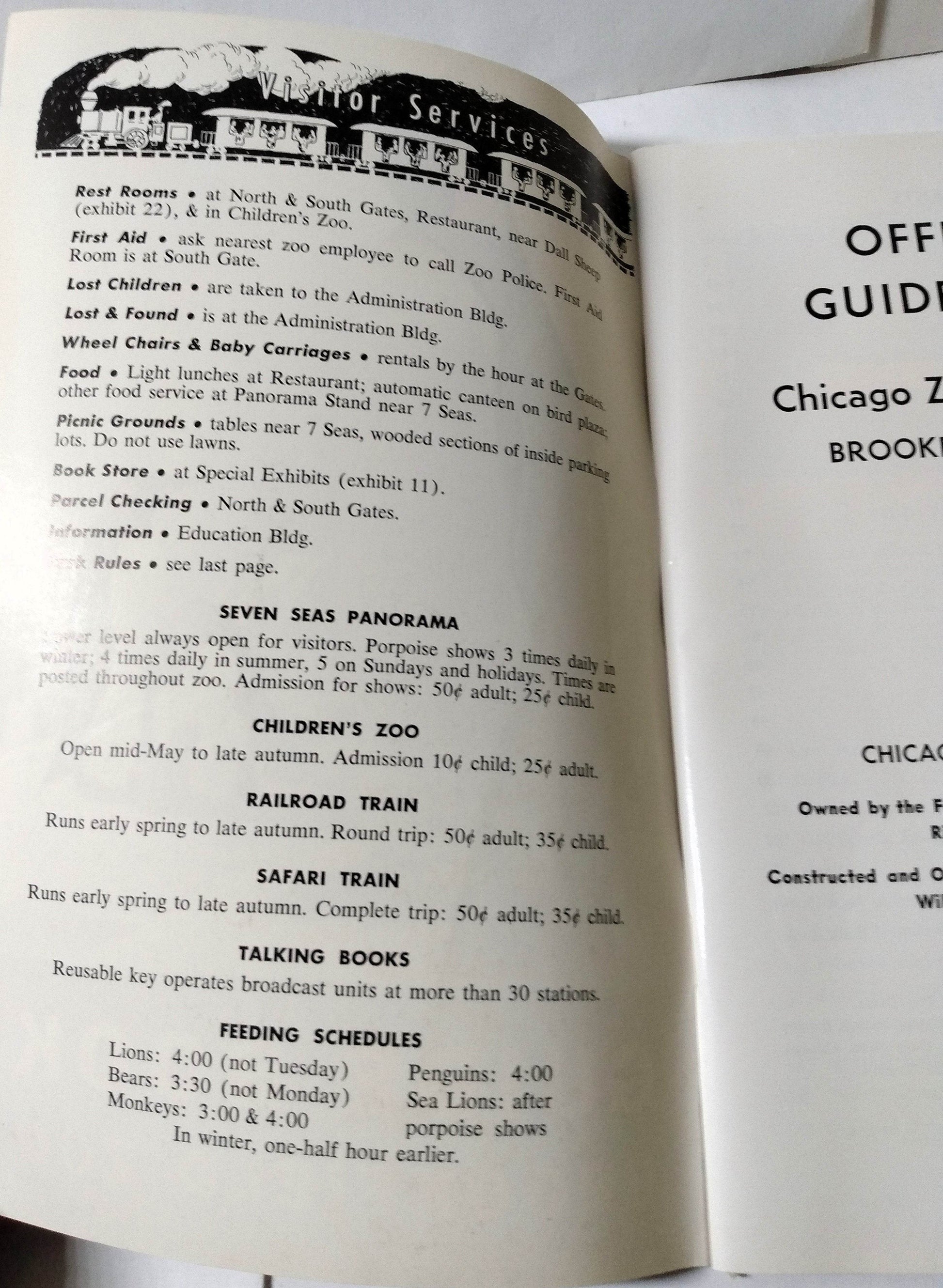 Brookfield Zoo Official Guide Book Chicago Zoological Park 1968 - TulipStuff