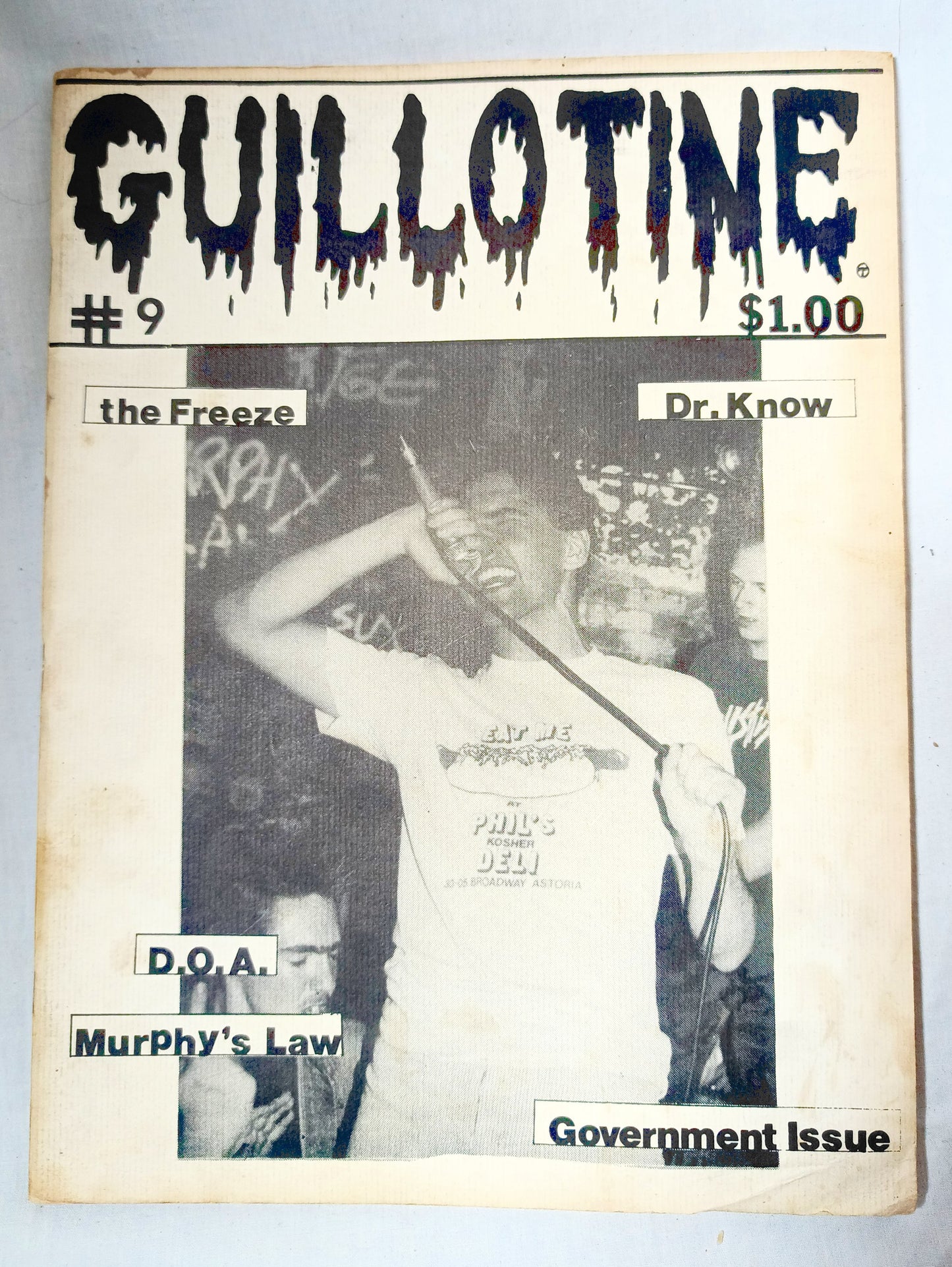 Guillotine #9 Summer 1985 NYHC Punk Fanzine Murphy's Law DOA GI Freeze - TulipStuff