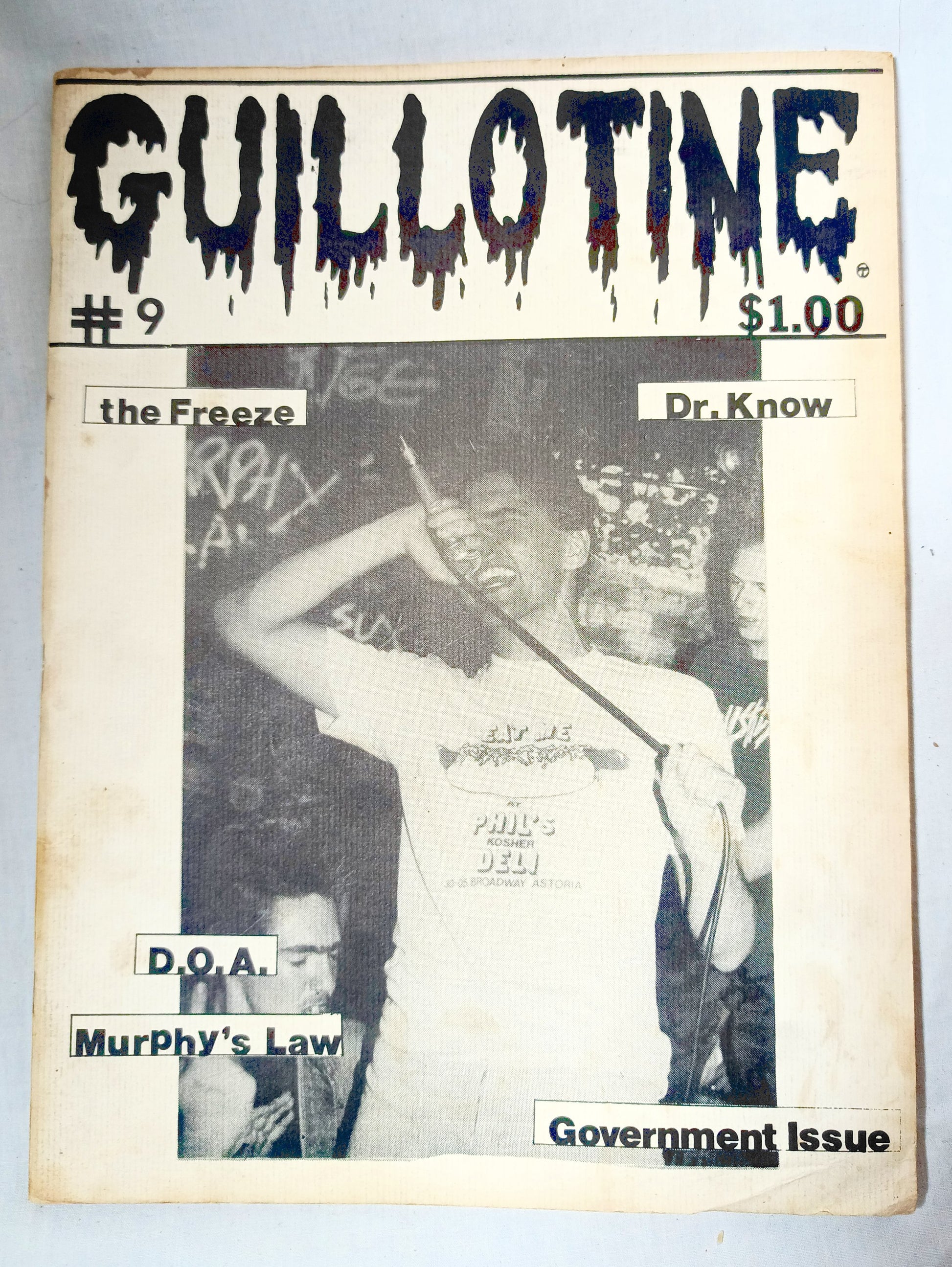 Guillotine #9 Summer 1985 NYHC Punk Fanzine Murphy's Law DOA GI Freeze - TulipStuff