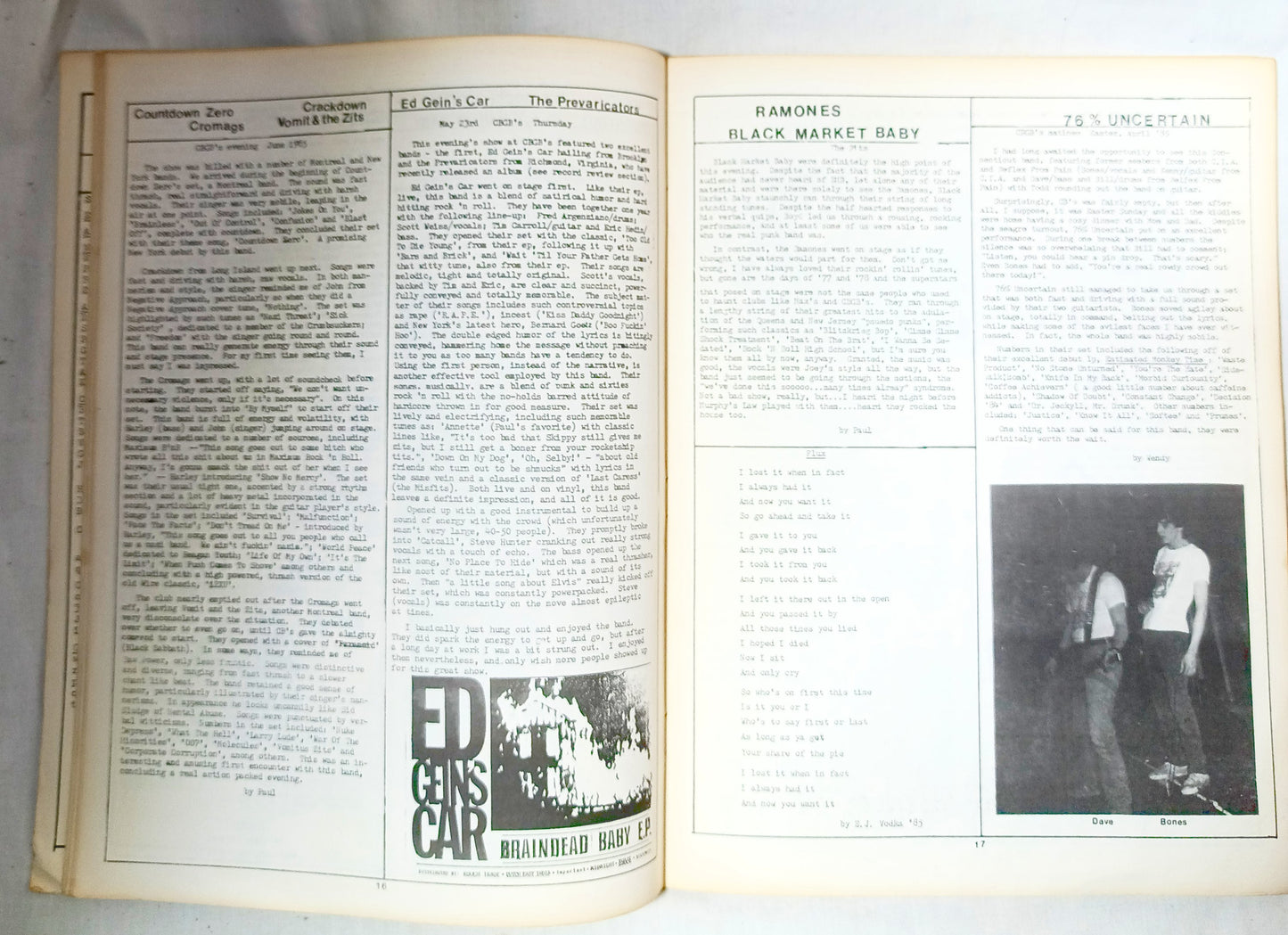 Guillotine #9 Summer 1985 NYHC Punk Fanzine Murphy's Law DOA GI Freeze - TulipStuff