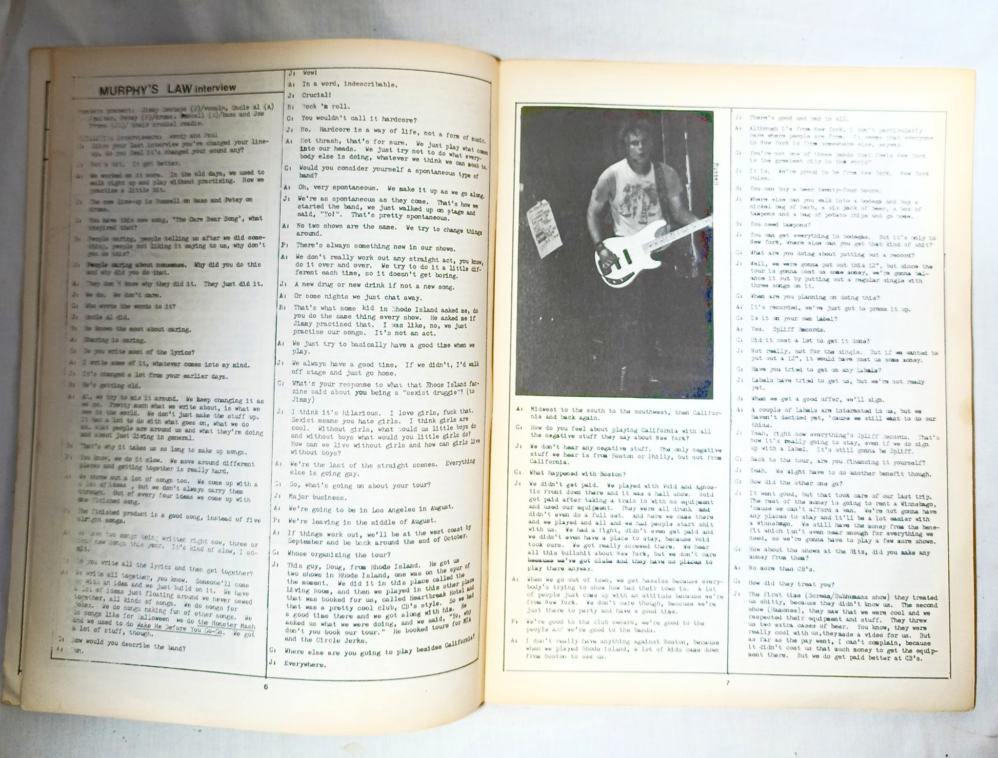 Guillotine #9 Summer 1985 NYHC Punk Fanzine Murphy's Law DOA GI Freeze - TulipStuff