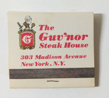 Load image into Gallery viewer, The Guv&#39;nor Steak House Madison Ave Manhattan Matchbook 1980&#39;s - TulipStuff
