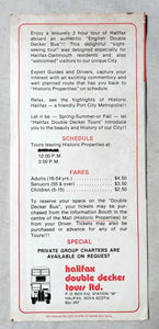 Halifax Double Decker Bus Tours Nova Scotia Canada Brochure 1983 - TulipStuff