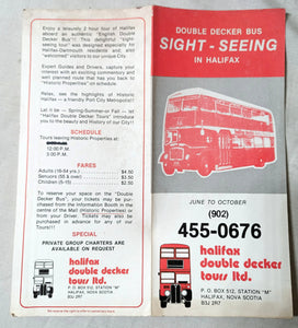 Halifax Double Decker Bus Tours Nova Scotia Canada Brochure 1983 - TulipStuff