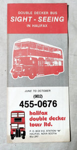 Halifax Double Decker Bus Tours Nova Scotia Canada Brochure 1983 - TulipStuff