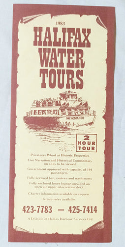 Halifax Harbor Water Tours Privateers Wharf Nova Scotia Canada 1983 - TulipStuff