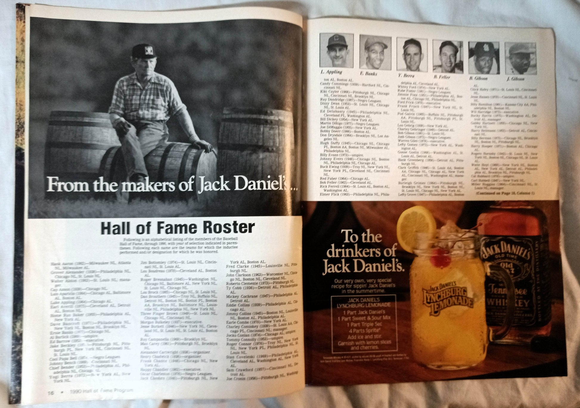 1990 Baseball 51st Annual Hall of Fame Program Joe Morgan Jim Palmer - TulipStuff