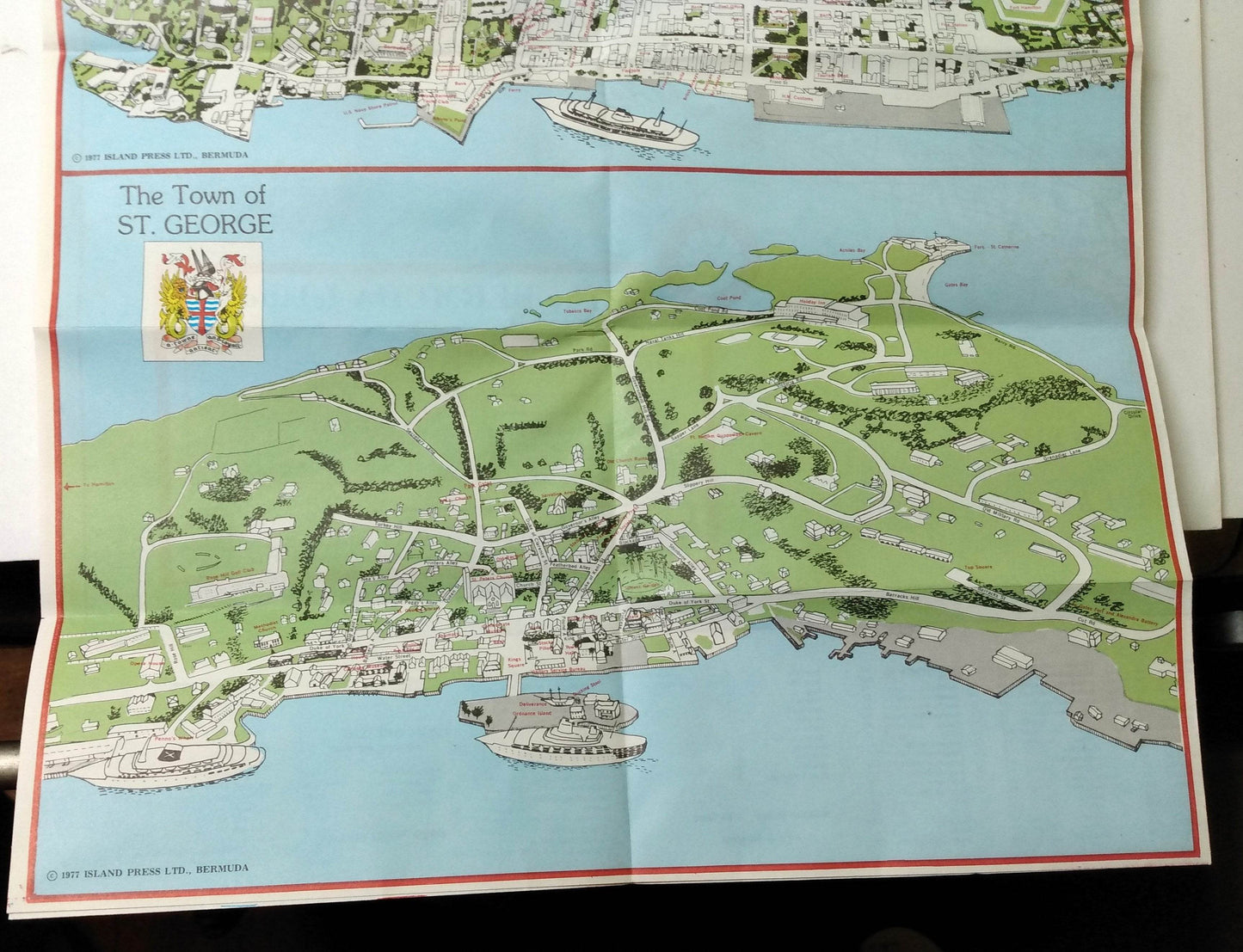 Handy Reference Pocket Map of Bermuda Hamilton St George 1977 - TulipStuff