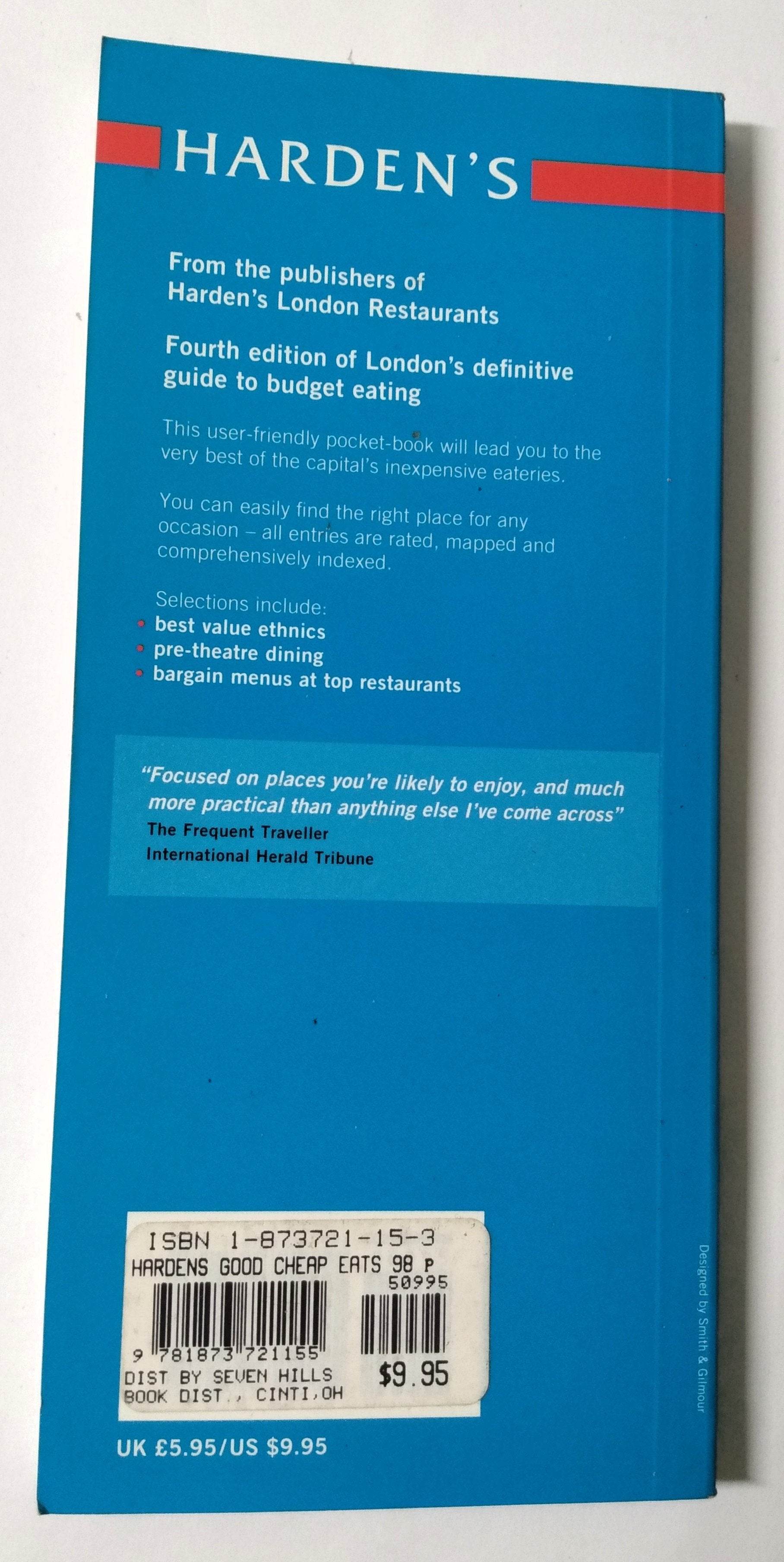 Harden's Good Cheap Eats In London 1998 Restaurant Guide - TulipStuff