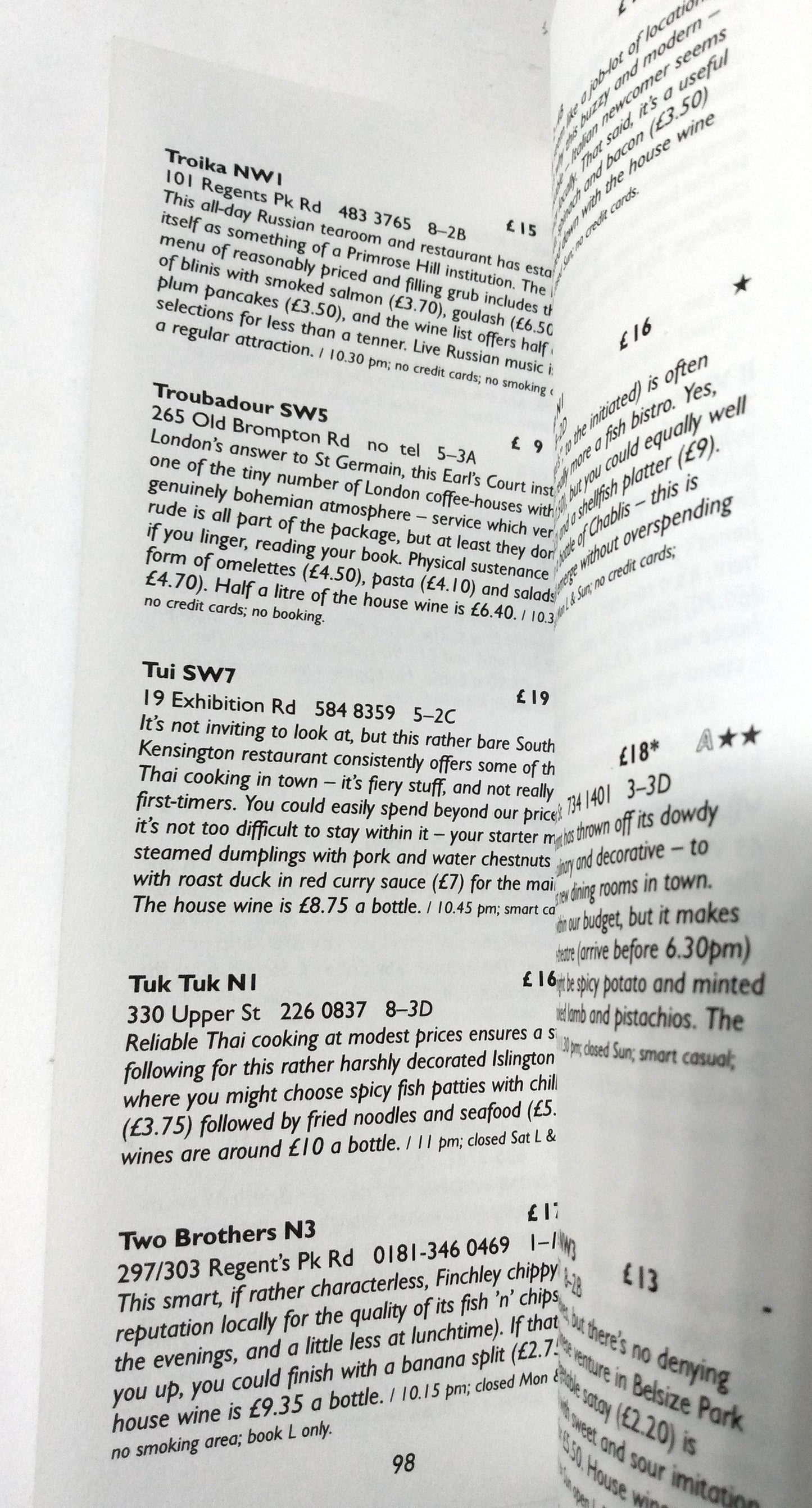 Harden's Good Cheap Eats In London 1998 Restaurant Guide - TulipStuff