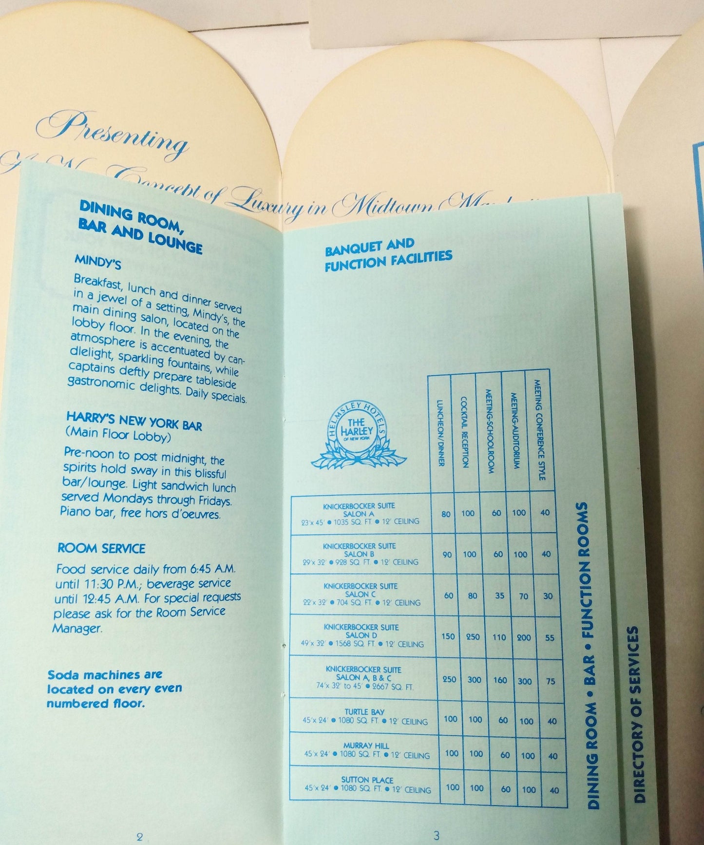 The Harley Of New York A Helmsley Hotel Guest Services Guide 1982 - TulipStuff