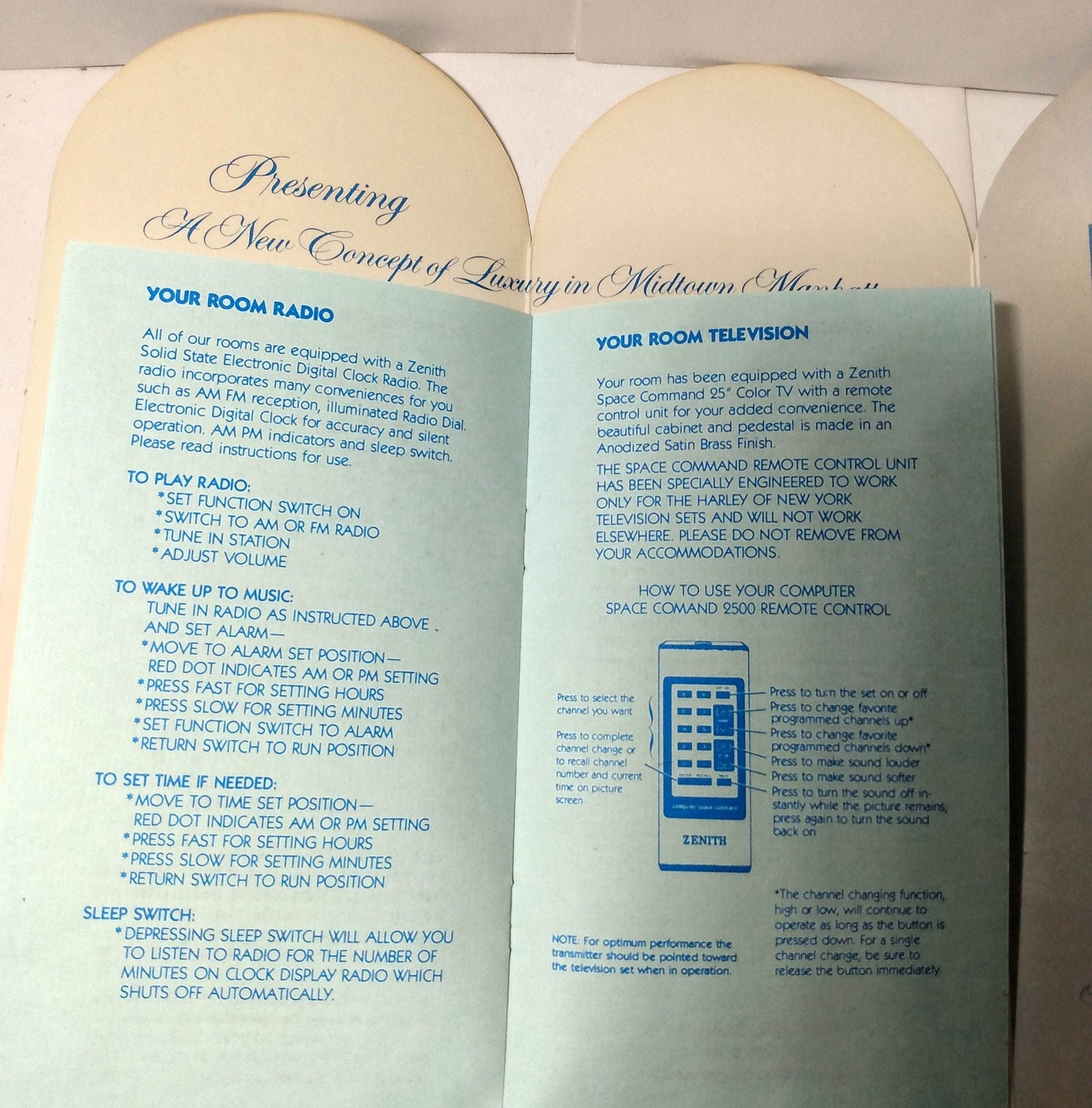 The Harley Of New York A Helmsley Hotel Guest Services Guide 1982 - TulipStuff