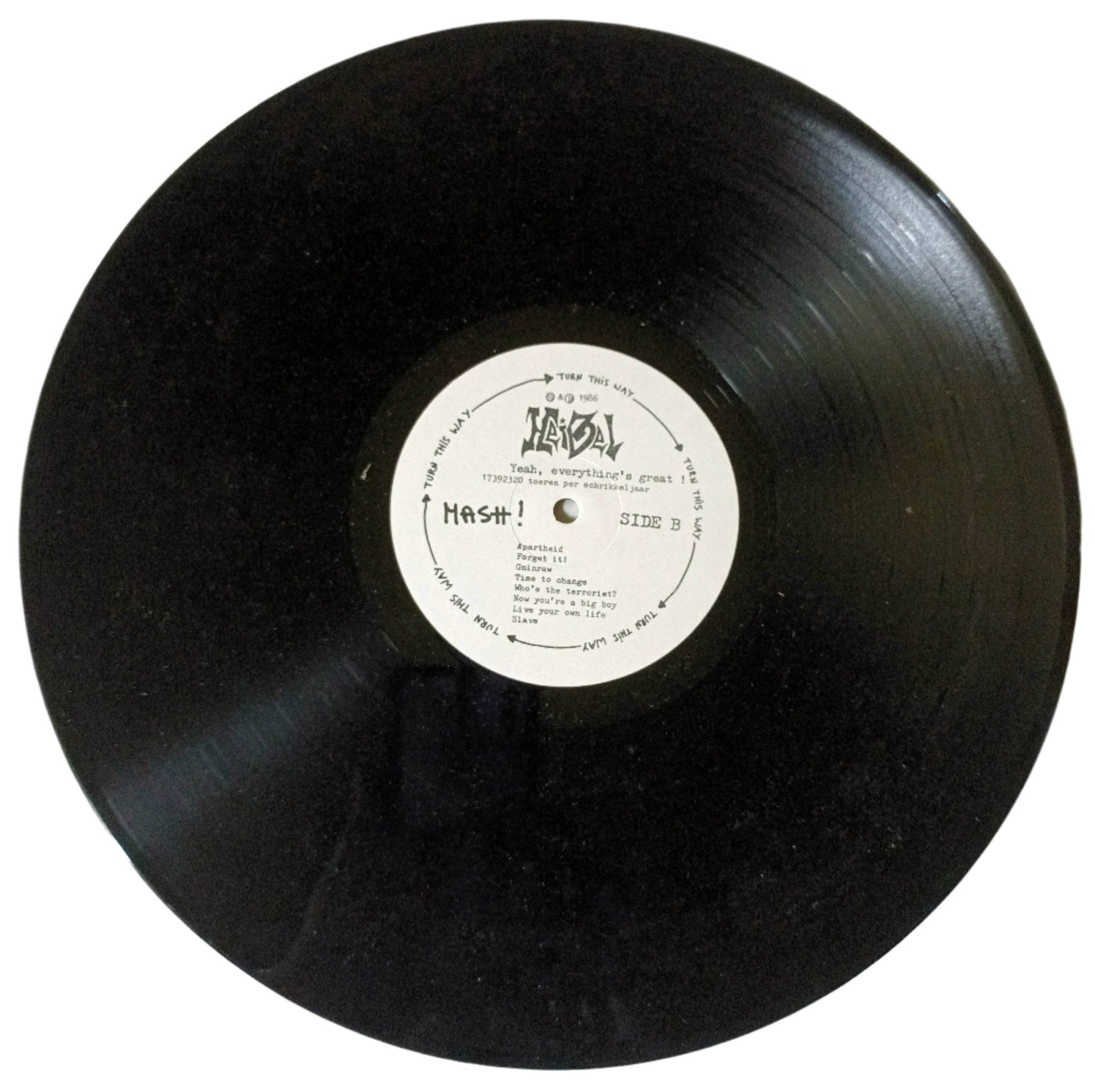 Heibel Yeah Everything's Great Belgian Hardcore Punk Album Vinyl 12" 1986 - TulipStuff