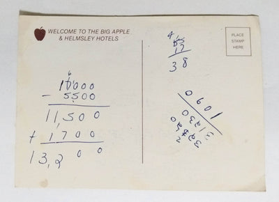 Helmsley Hotels New York City 1980's Postcard - TulipStuff