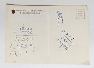 Helmsley Hotels New York City 1980's Postcard - TulipStuff
