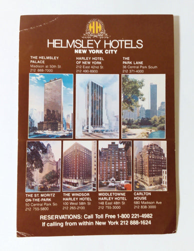 Helmsley Hotels New York City 1980's Postcard - TulipStuff