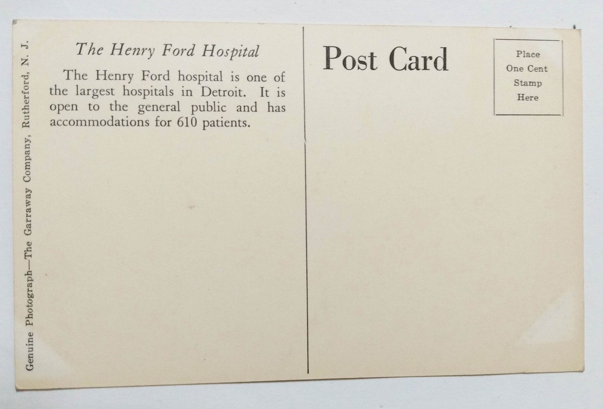 Henry Ford Hospital Detroit Michigan Real Photo Postcard 1940's - TulipStuff