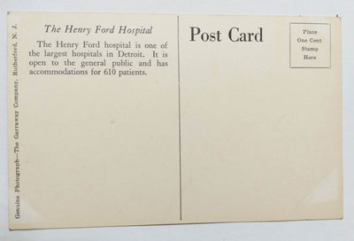 Henry Ford Hospital Detroit Michigan Real Photo Postcard 1940's - TulipStuff