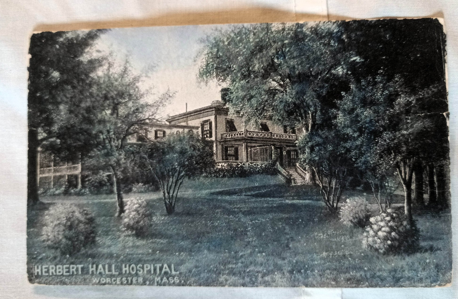 Herbert Hall Psychiatric Hospital Worcester Massachusetts 1900's Postcard - TulipStuff