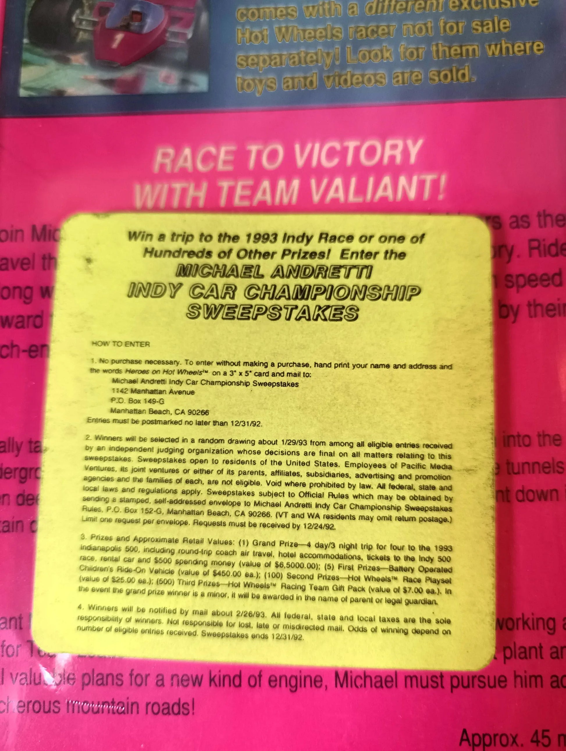 Heroes On Hot Wheels 2-Episode VHS Shadow Jet 1991 Michael Andretti - TulipStuff